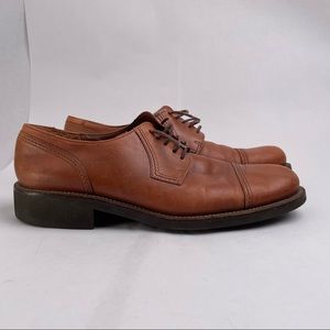 Ecco men’s cap toe tie dress shoe in amber